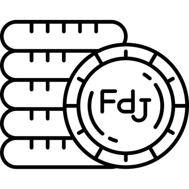 Para simgesi. Para vektör simgesi web için anahat çizimi