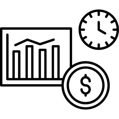 İş grafik simgesi, anahat stili
