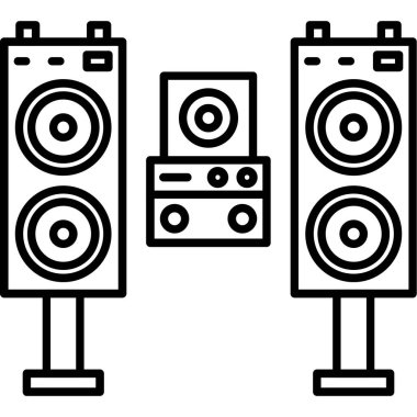 müzik ve ses simgesi vektör illüstrasyonu