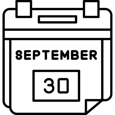 Eylül 'ün 20' si - Eylül takviminin takvim simgesi çizimi