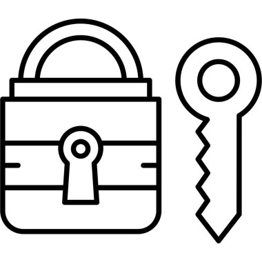 Kilit simgesi. Ağ için kilit vektör sembolünün özet çizimi