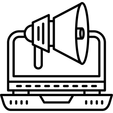 megafon ikonu. Web için megone vektör simgesinin basit illüstrasyonu