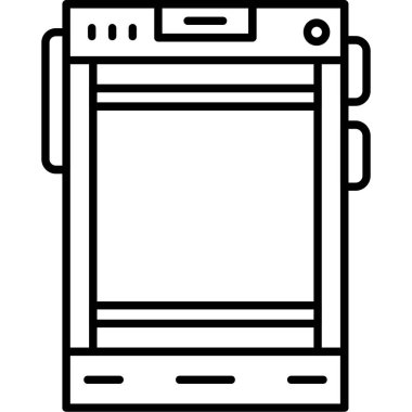 Buzdolabı ikonu. Web için buzdolabı vektör simgesinin özet çizimi