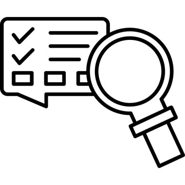 Büyüteç ve simgeyi kontrol et. Web için büyüteç vektör işaretinin özet çizimi