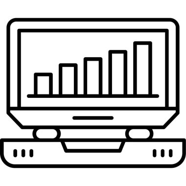 Dizüstü bilgisayar simgesi vektör çizimi