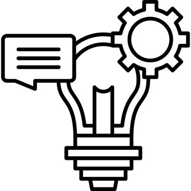Fikir ampul simgesi, anahat stili