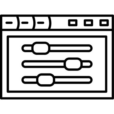 Bilgisayar simgesi. Web için dizüstü bilgisayar vektör simgelerinin özet çizimi