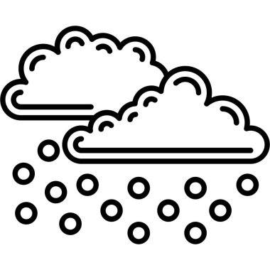 Bulut yağmuru simgesi. Beyaz arkaplanda izole edilmiş web tasarımı için yağmur bulutu ikonu
