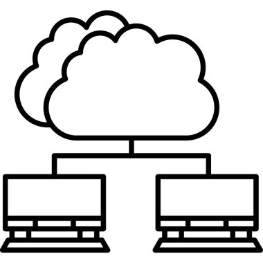 bulut hesaplama vektör çizgisi tasarımı