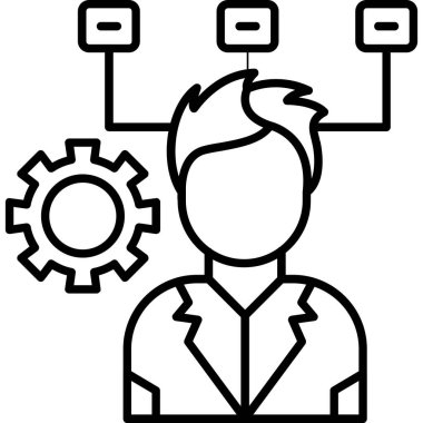 iş adamı ana hatları ile simge dişli