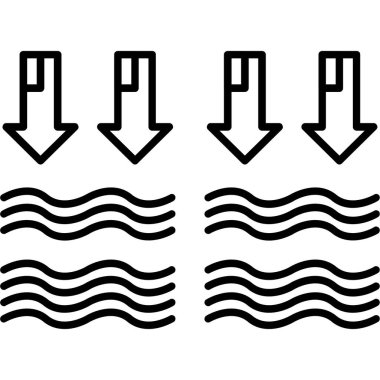 Su dalgaları simgesinin vektör illüstrasyonu