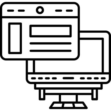 bilgisayar izleme simgesi, vektör illüstrasyonu