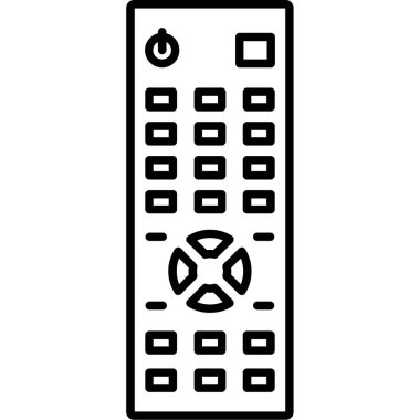 Uzaktan kumanda simgesi vektörü. İnce çizgi işareti. izole edilmiş sınır sembolü çizimi