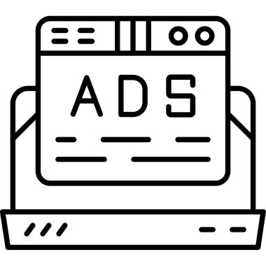 reklam pazarlama reklam simgesi ana hatları biçiminde