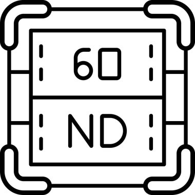 6 numaralı satır simgesi tasarım vektörü çizimi