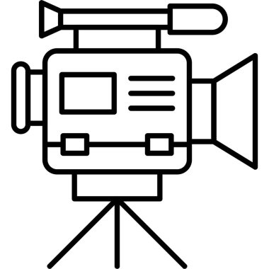 Video kamera simgesi. ana hat fotoğraf makinesi vektör renk web tasarımı