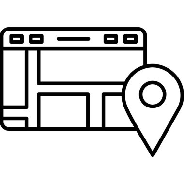 harita simgesi vektör illüstrasyonu