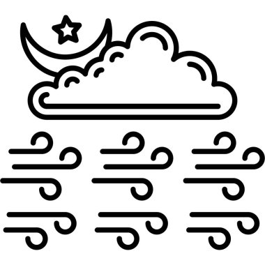 Hava durumu bulutu ana hatları vektörü. bulut tahminleri