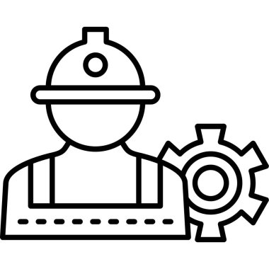 işçi simgesi, vektör illüstrasyonu
