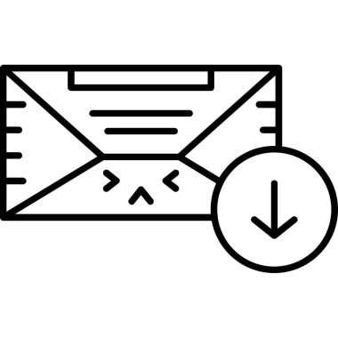 E- posta simgesi. Beyaz arkaplanda izole edilmiş ağ ve mobil için e vektör simgesi ana hatları