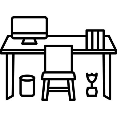 Bilgisayarlı ofis çalışma masası