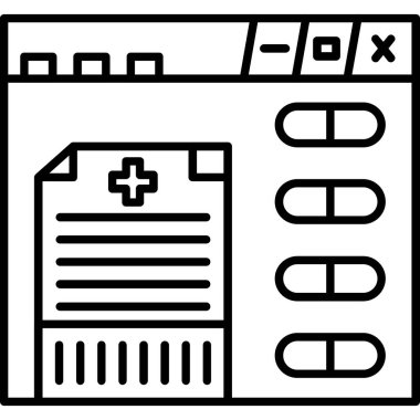 İlaç. Web simgesi basit illüstrasyon