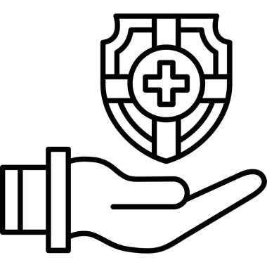 çapraz simge ile el, ana çizim vektör çizimi