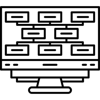 Bilgisayar ağı. Web simgesi basit tasarım