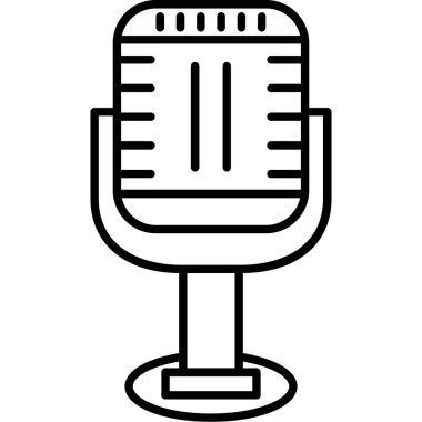 Mikrofon. Web simgesi basit illüstrasyon