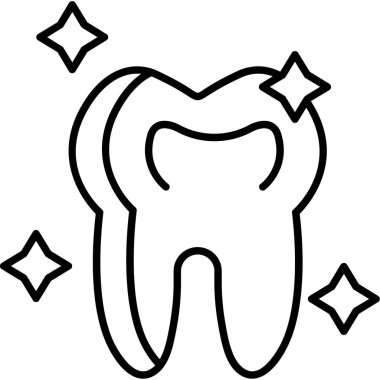 Diş ikonu. Web için basit bir diş vektörü simgesi çizimi