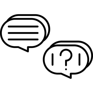 soru ve cevap satırı vektör çizimi