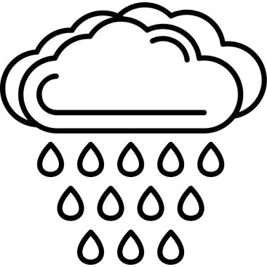 Yağmurlu gün simgesi vektör özeti çizimi
