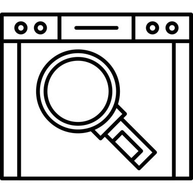 Arama simgesi. Web tasarımı için basit bir arama vektör simgesi çizimi