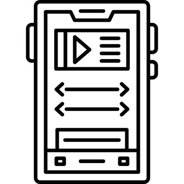 Video kamera simgesi. Beyaz arkaplanda izole edilmiş web tasarımı için fotoğraf makinesi vektör simgesi taslağı