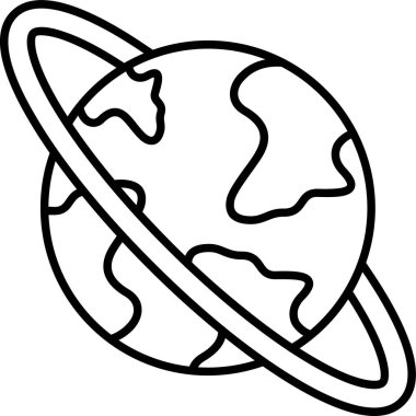 Dünya gezegeninin ana hatlarıyla simgesi