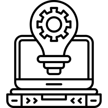 Web geliştirme çizgisi ikonu vektör illüstrasyonu