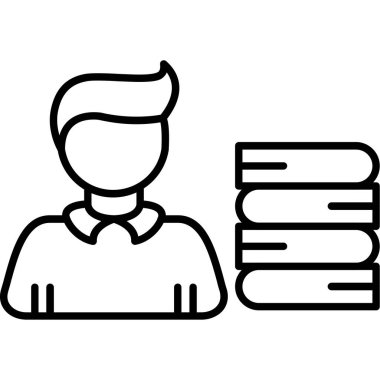 kitap eğitim hattı ikon vektör illüstrasyonu