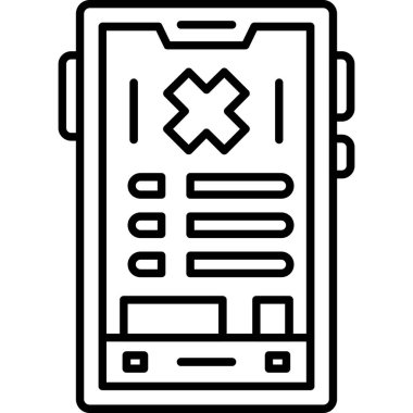 Çapraz ikonlu akıllı telefon. beyaz arkaplanda izole edilmiş web tasarımı için akıllı telefon çapraz vektör simgesi