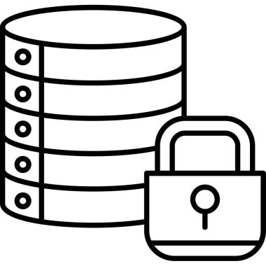 veritabanı veri simgesi ana hat biçiminde