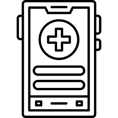 tıbbi ve sağlık çizgisi ikon vektör çizimi