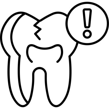 Diş ikonu. Beyaz arkaplanda izole edilmiş web tasarımı için diş vektörü simgesi