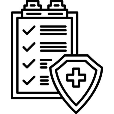 Kalkan simgesi vektör ana hatlı pano çizimi