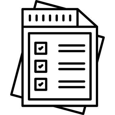 Kontrol listesi simgesi ana hatları vektörü. Kontrol listesi. şah kontrol