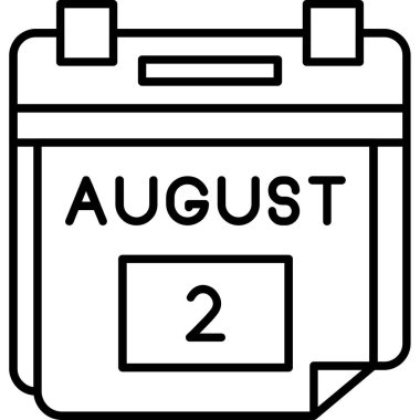 Ağustos 2 simge tasarımı, vektör illüstrasyonu