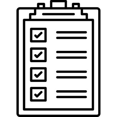 Liste simgesi. Beyaz arkaplanda izole edilmiş web tasarımı için özet kontrol listesi vektör simgesi