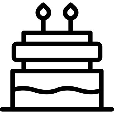 Doğum günü pastası simgesi, taslak biçimi