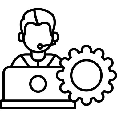 Bilgisayar vektör illüstrasyon tasarımlı bir iş adamı