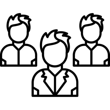 bir grup insan ikonu. Web için insan grup vektör simgelerinin basit illüstrasyonu