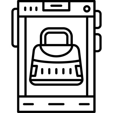 Benzin istasyonu simgesi. Benzin istasyonu vektör simgesi web için anahat çizimi