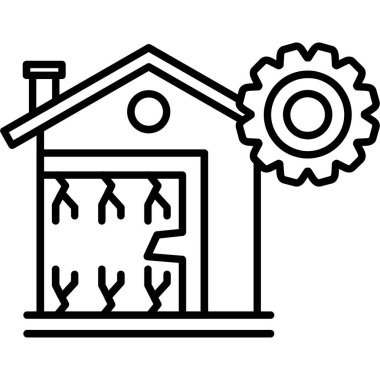 Ev ikonu. Web için ev vektör simgelerinin özet çizimi